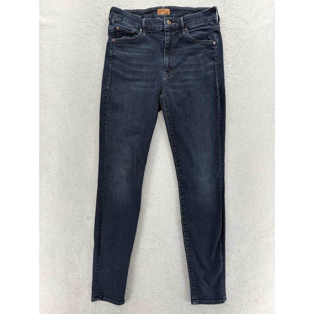 Mother High Waisted Looker Skinny Jeans Womens 28 Blue Dark Wash Stretch Denim